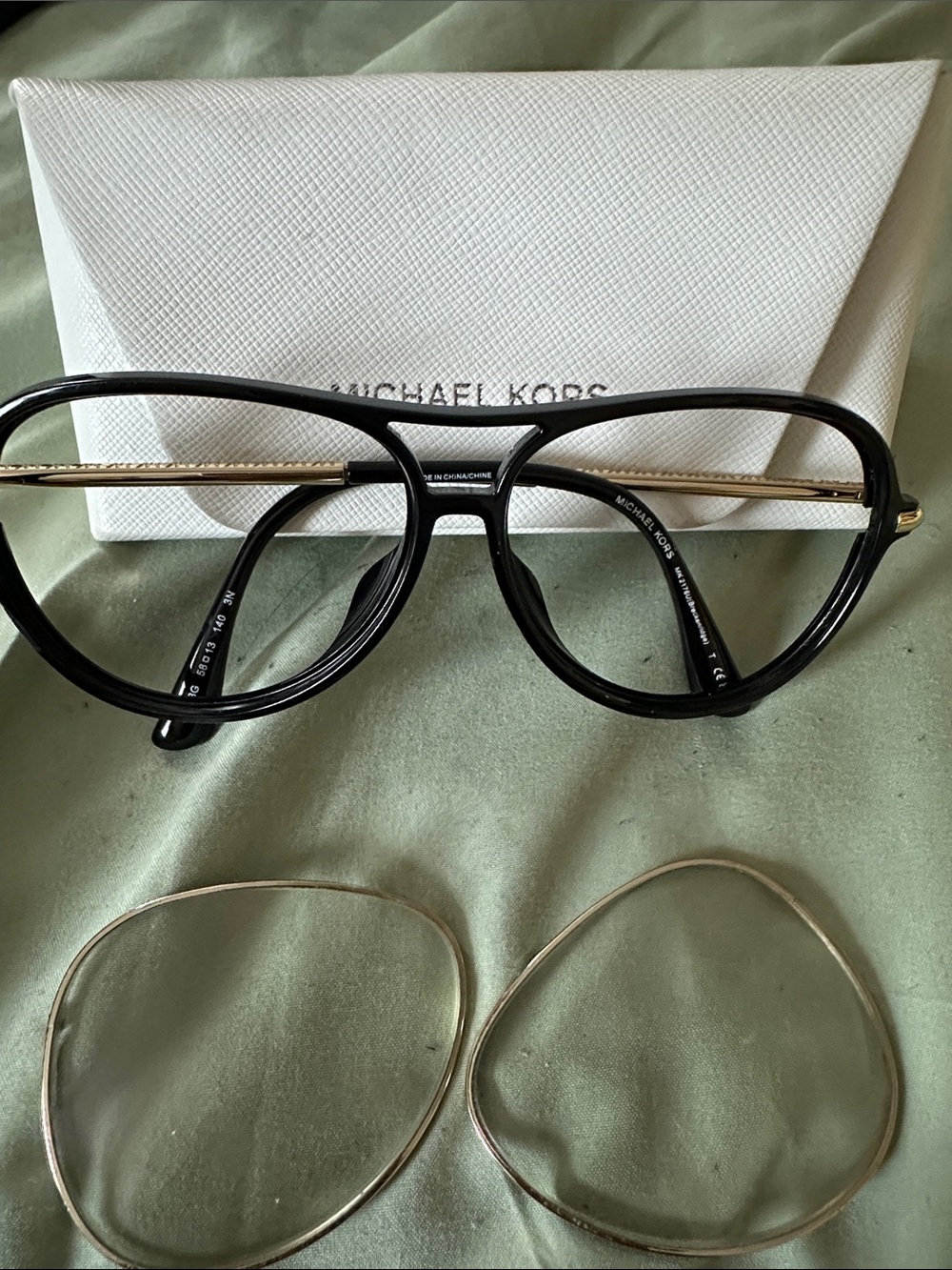 Michael Kors Black and Gold Women's Optical Frame with Spare Lenses